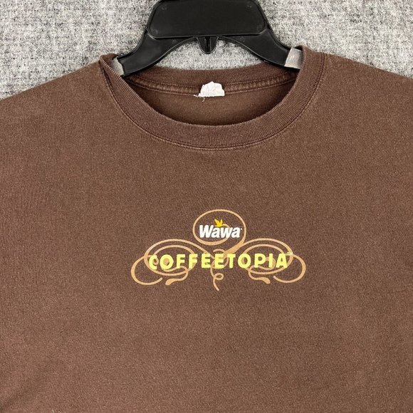 WAWA SHIRT MENS XL BROWN COFFEE COFFEETOPIA CONVENIENT STORE TEE - Picture 3 of 10
